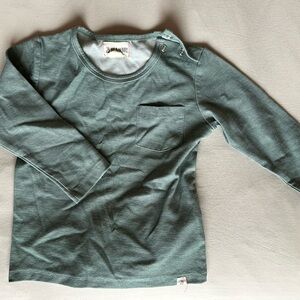 Green Long Sleeve Tee with Crew Neck